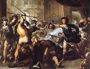 Luca  Giordano Perseus Turning Phineas and his followers to stone France oil painting artist